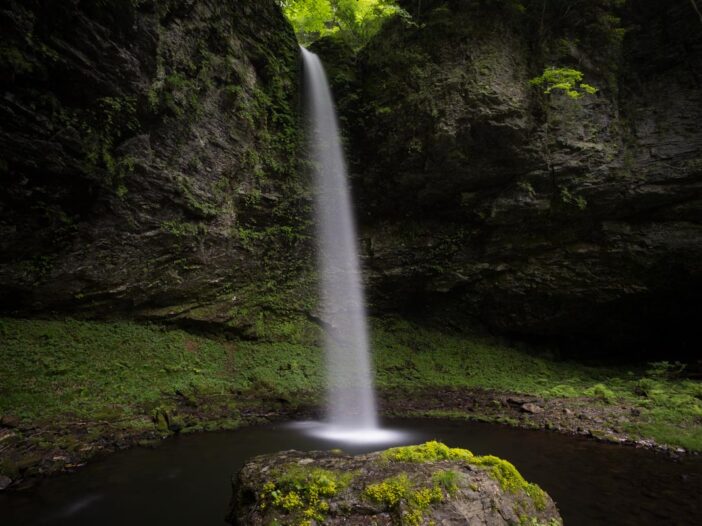Oshika Waterfall, or Ohga-daki “Big Deer Waterfall”, near Wakasa Town in Tottori Prefecture, Japan