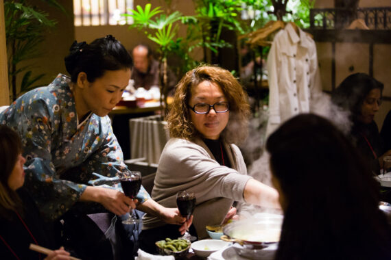 Delegates enjoy traditional Japanese cuisine at the ACAH conference dinner in Osaka, Japan. Delegates enjoy traditional Japanese cuisine at the ACAH conference dinner in Osaka, Japan.