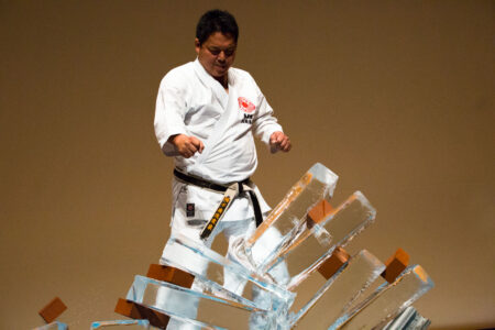 Sensei Hiroshi Nishioka (5th Degree Black Belt, Master Instructor, Chito-Ryu Karate Do) is the Head Instructor of Nishioka Dojo located in Izumisano City, Osaka, Japan.
The conference theme of "Power and Empowerment" was explored in this ice breaking demonstration at The Asian Conference on Education (ACE) in Kobe, Japan. The conference theme of "Power and Empowerment" was explored in this ice breaking demonstration at The Asian Conference on Education (ACE) in Kobe, Japan.