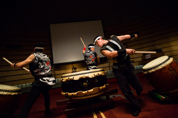 Taiko performance by the award-winning Osaka-based Akutagawa Senior High School Drum Club at The Asian Conference on Psychology & the Behavioural Sciences (ACP) in Osaka, Japan. Taiko performance by the award-winning Osaka-based Akutagawa Senior High School Drum Club at The Asian Conference on Psychology & the Behavioural Sciences (ACP) in Osaka, Japan.