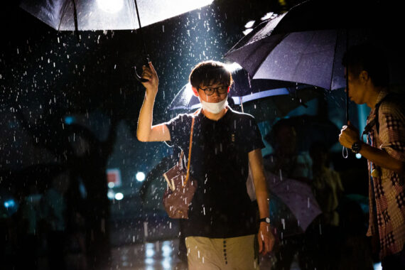 Following a candlelit procession through the streets of Hiroshima, thousands of people visited the Atomic Bomb Dome in Hiroshima's Peace Memorial Park to commemorate the 69th anniversary of the US atomic bombing of the city on August 6th, 1945. From the series "Hiroshima".