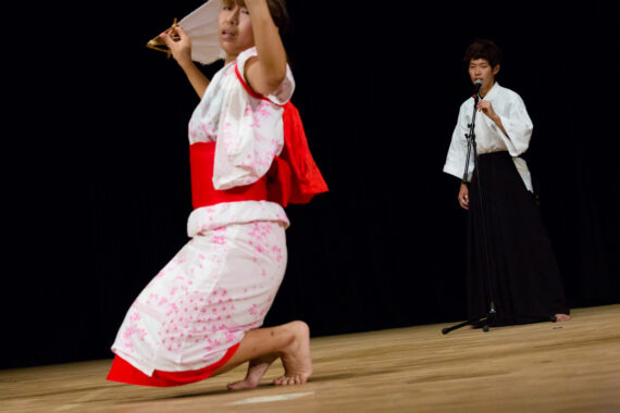Cultural performance by Nagoya University Japanese Traditional Dance and Music Club, Nagoya, Aichi Prefecture, Japan.