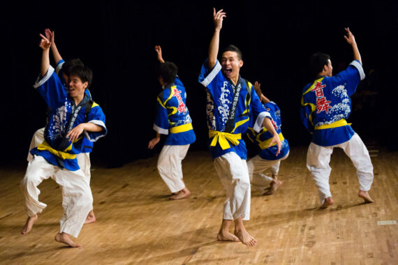 Traditional dance performance by Nagoya University Japanese Traditional Dance and Music Club, Nagoya, Aichi Prefecture, Japan.