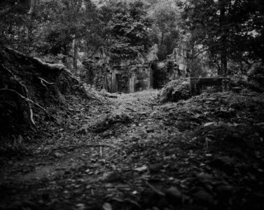 The remains of an ancient building in the Angkor Archaeological Park, near Siem Reap, Cambodia, 2009.