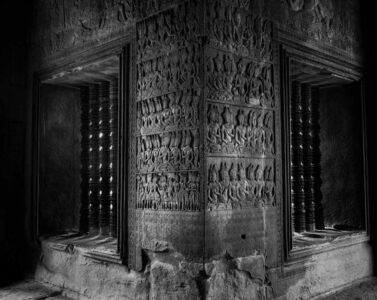Angkor Wat bas-reliefs in the Angkor Archaeological Park, Cambodia, 2009. Angkor Wat bas-reliefs in the Angkor Archaeological Park